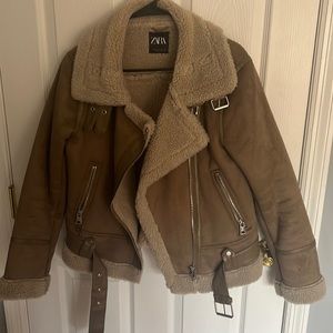 Zara Sherpa Moto jacket